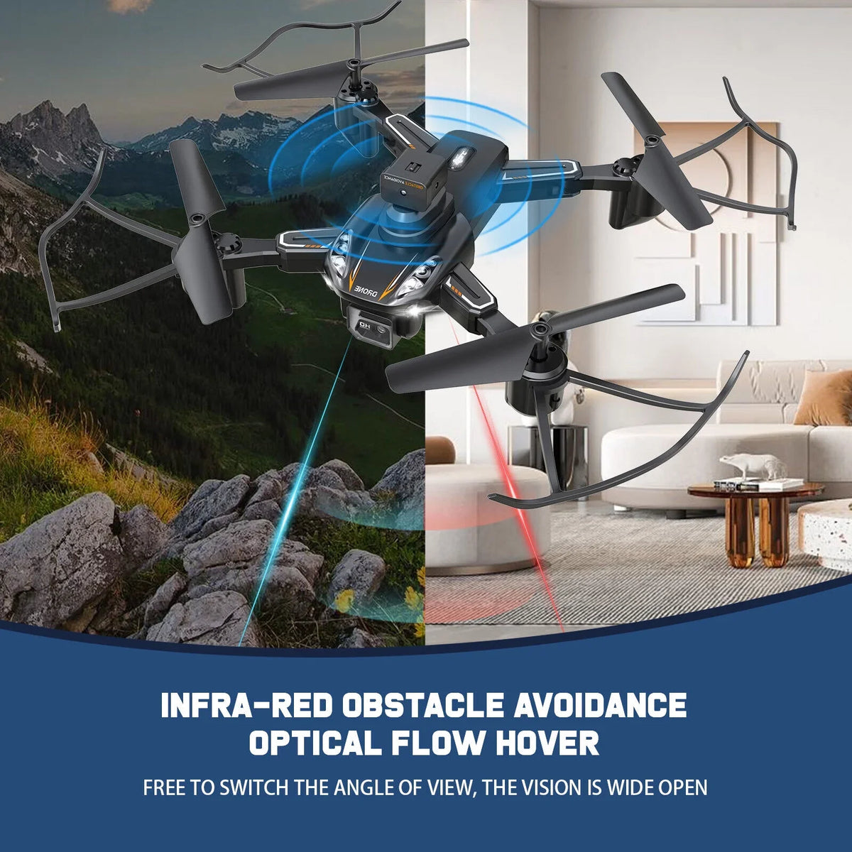 HD Avoidance 4K Obstacle Dual Camera Drone Technology JLLOM Design Foldable - Quadcopter with and