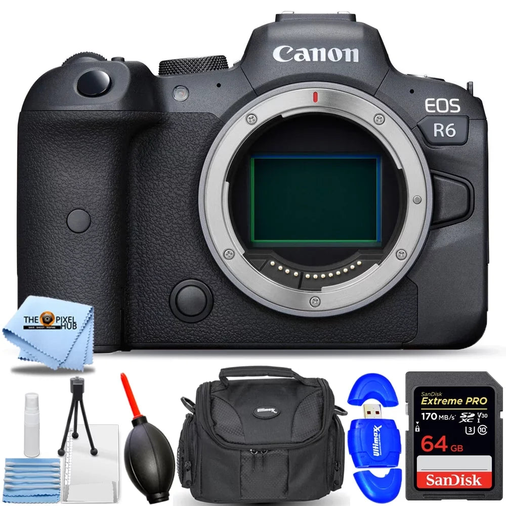 Canon Eos R6 Mirrorless Digital Camera (Body Only) - 7Pc Accessory Bundle