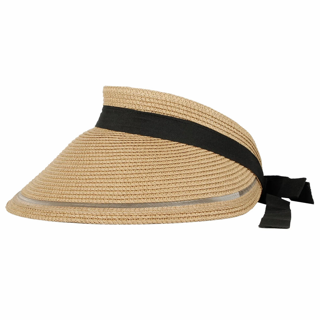 Summer Wide Hat SLV1280 Brim (Beige) Visor Packable Womens Sun Beach WITHMOONS