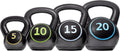 10lb, Full KettleBells Strength Fitness & Workout Bell for Sets 5lb, Men Weight 4 15lb, Piece Exercise Body for & Women Kettlebell Kettle 20lb Set Training