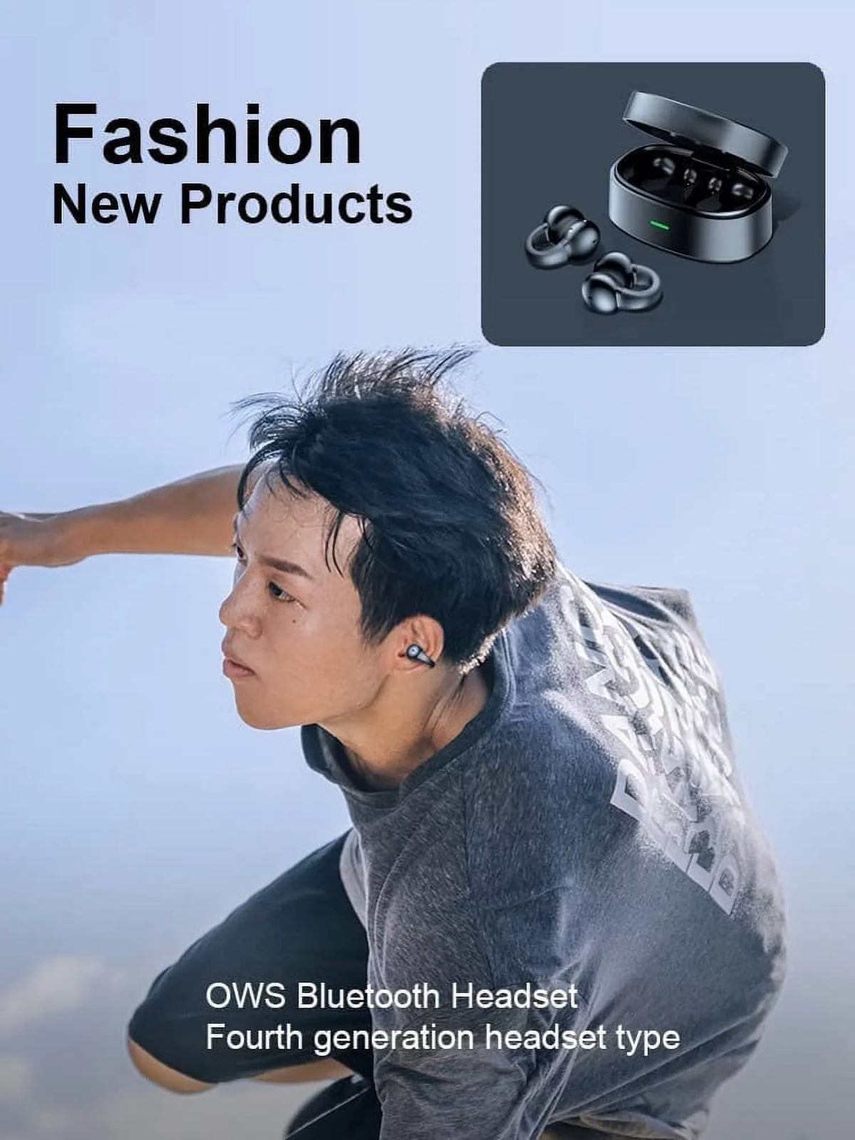 Conduction G (2023)/5G 5G Phone Headphones Motorola Earphones Bone Case Earbuds Charging Stylus Moto Stereo - Mic B4K Wireless Hands-free Ear-Clip TWS True Bluetooth for (2023) Power