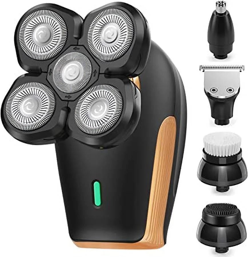 Sovob Men Trimmer Shavers Mens for Wet Electric Razors Shaver Cleansing Shaver Brush Rechargeable Nose Rotary Dry Kit Bald Electric Shaving Grooming Clippers with Hair Facial Waterproof Head