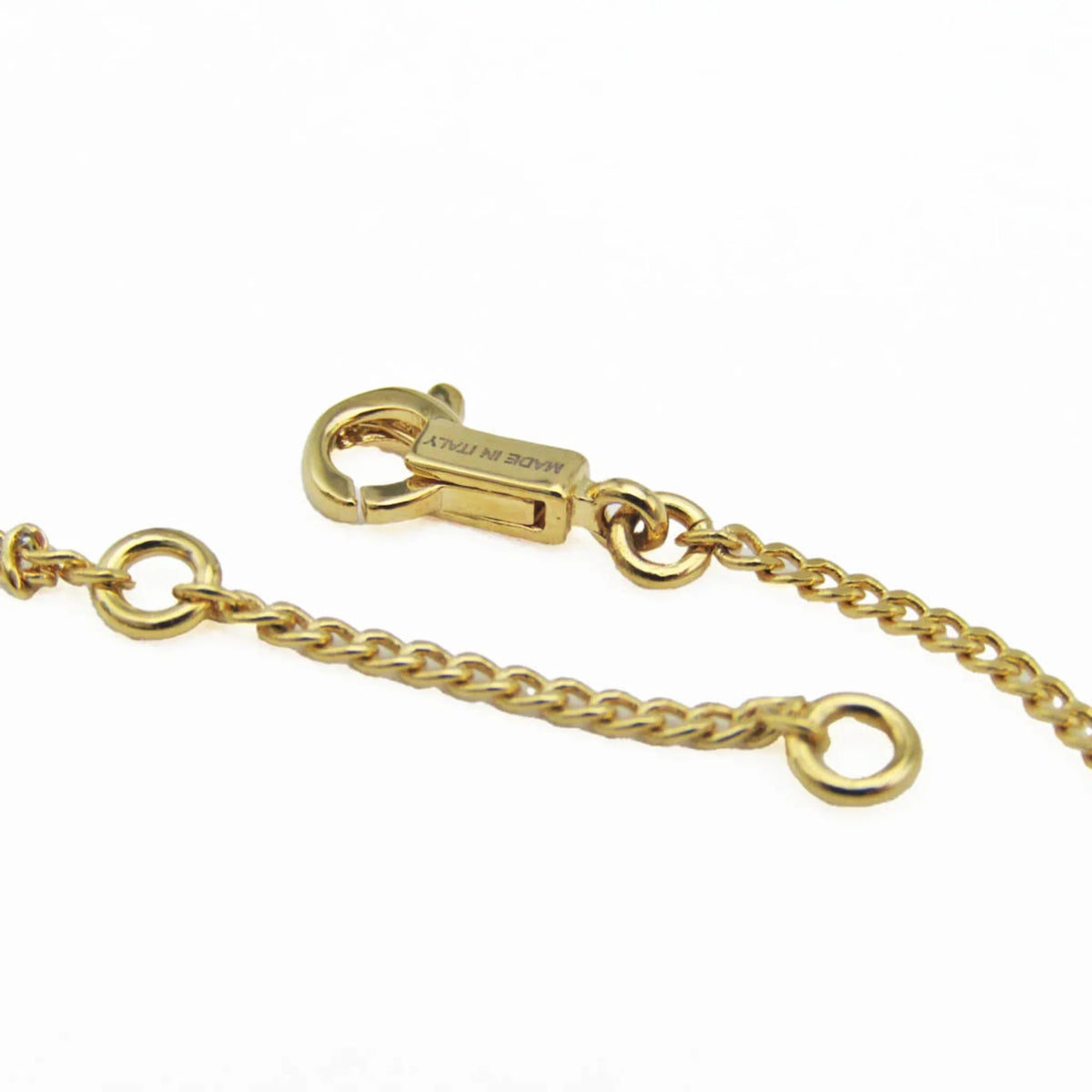 Used Celine Alphabet P 46B0 6Bra Metal No Stone Charm Bracelet Gold (Good)
