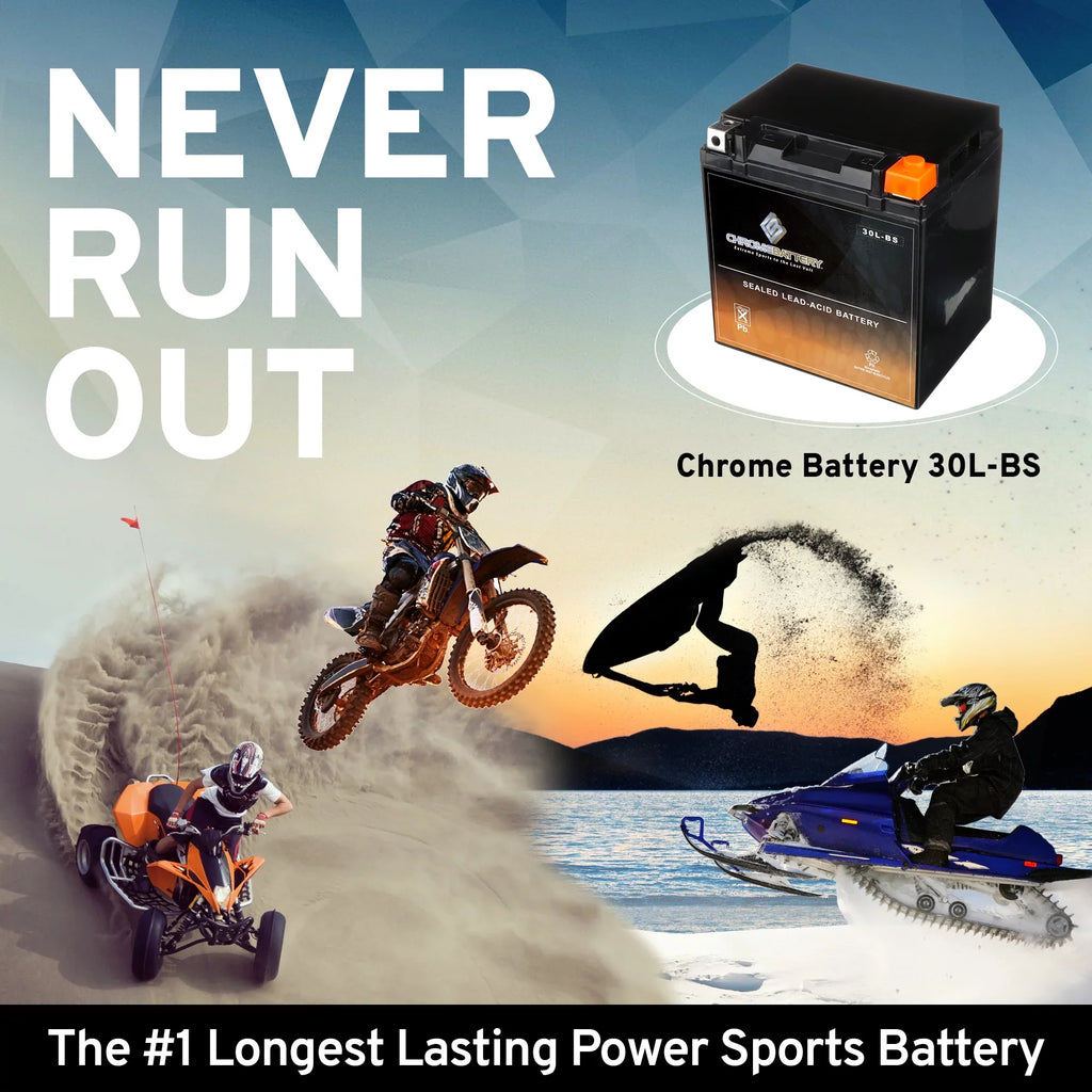 Chrome Battery Ytx30L-Bs (30L-Bs 12 Volt,30 Ah, 270 Cca) Battery For Brp (Sea-Doo) 1500 Rxp 2005