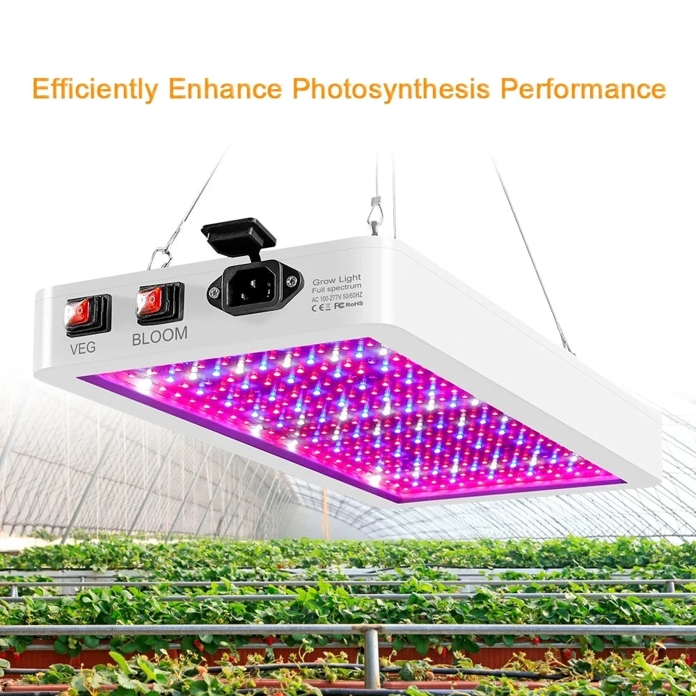 312 Greenhouse Waterproof, Seedlings, Spectrum Plant Indoor 2000W Flowers, Full IP65 with - Light Ideal Grow LEDs with LED Switch, Growing Veg/Bloom Lamp for