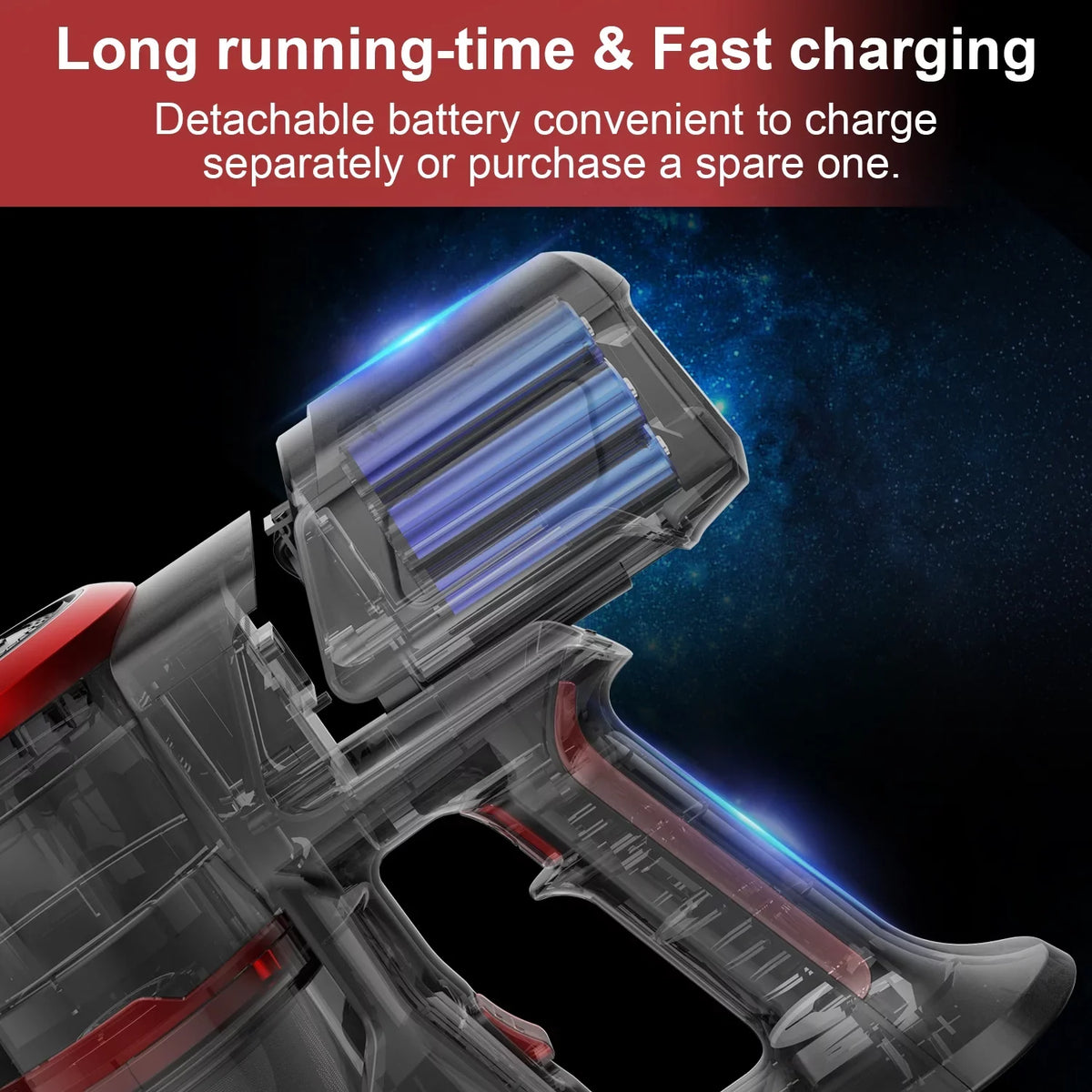 Stick Motor Vacuum Cleaner Hard for 23KPA Carpet, Brushless K17 Floor, Cordless