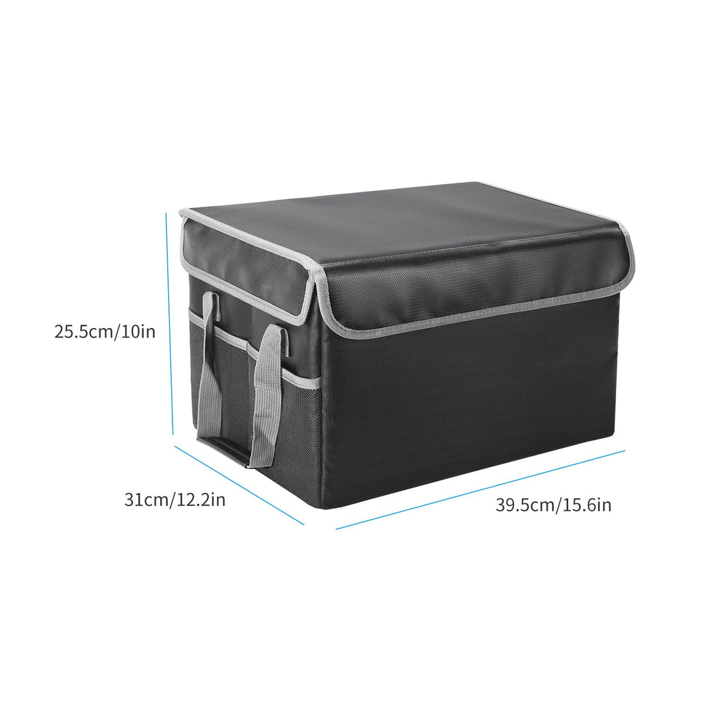 Home Fireproof and Car, Lid Ideal Sturdy Storage Waterproof Handles Box, Irfora with Office for
