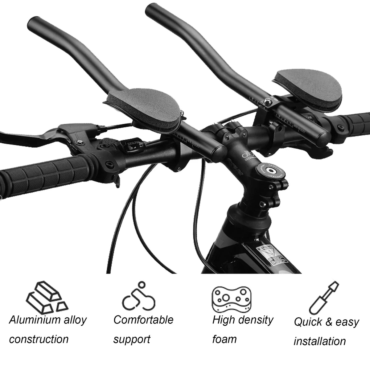 Lixada Time Trial Bike Rest Handlebar Aerobar Cycling Aluminium Alloy Arm Aero Bar For Road And Mountain Biking