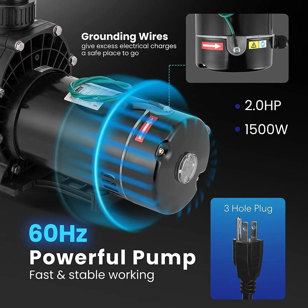 with Above Strainer 2.0hp Denest Pool Swimming and Inground/ Connectors Pump Ground Basket Hbp1500ⅱ 1500w