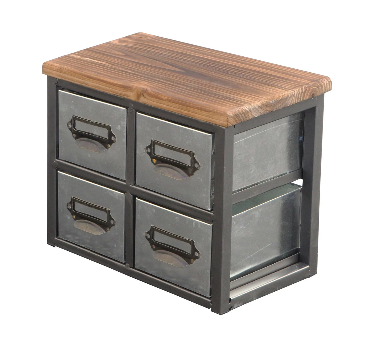 Organizer 4 & Vertical Short Galvanized Top with Scoop Metal Wood 4627 Drawer Handle Frame Cheungs Label -