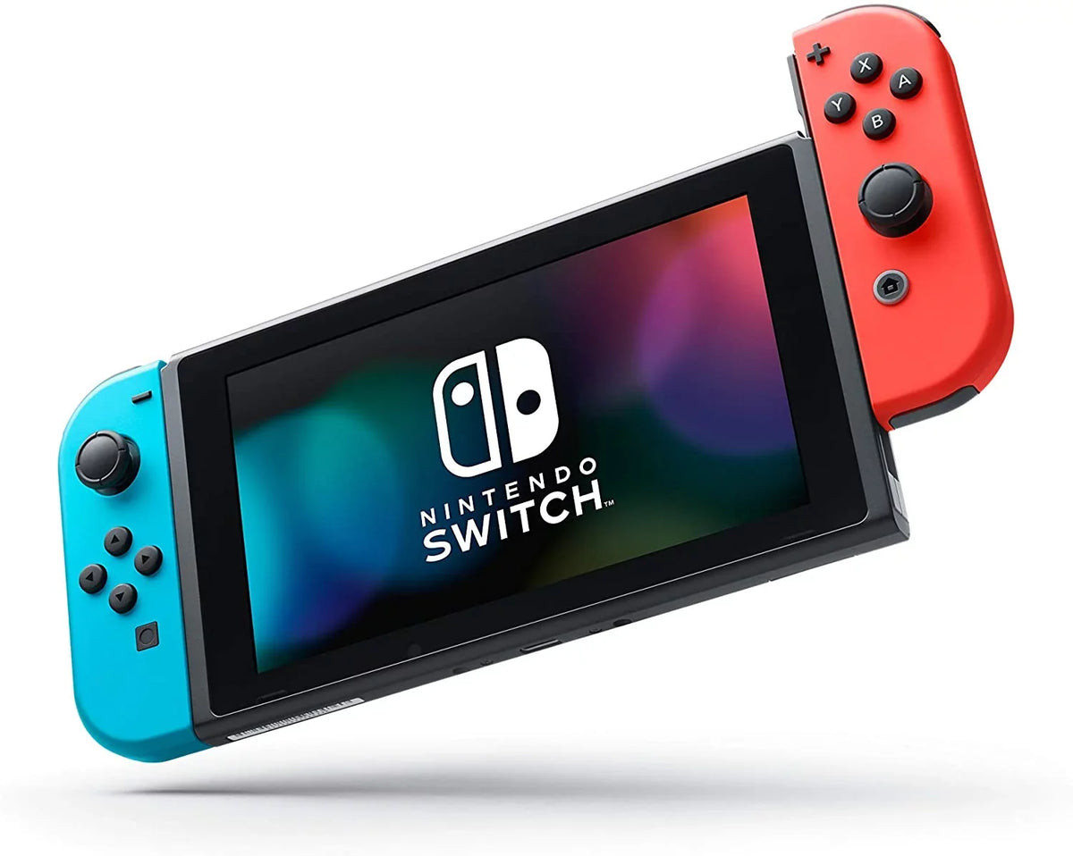 NS - Animal Horizons 2020 New Nintendo Crossing: Game Game! Best New Console Neon Switch Improved Red/Blue Joy-Con with Disc Life Battery Bundle