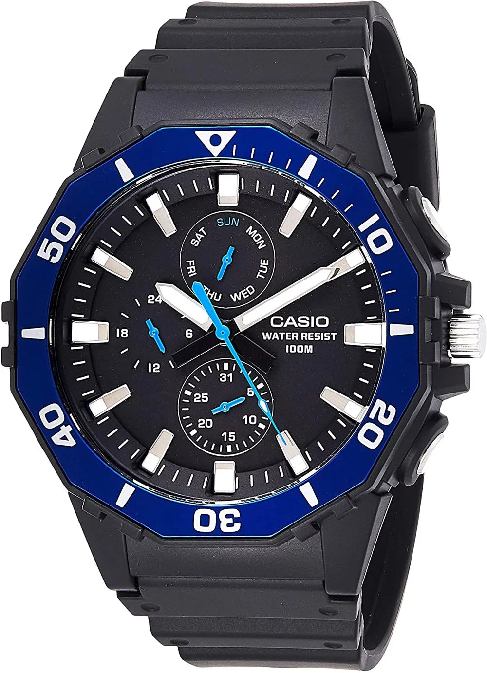 Diver Black/Blue design Watch, Large Face Men's