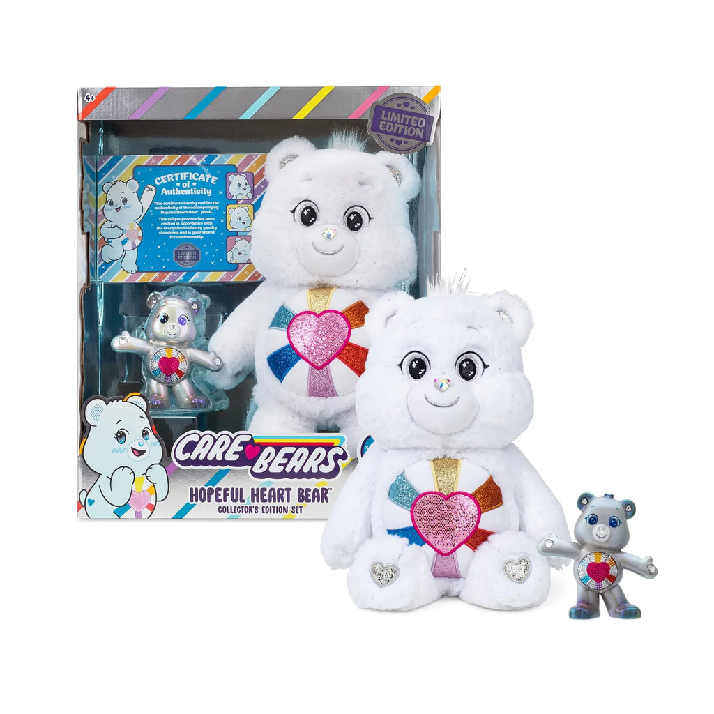Care Bears 14" Hopeful Heart Bear And 5" Collectible Hopeful Heart Bear - Special Collector Limited Edition.