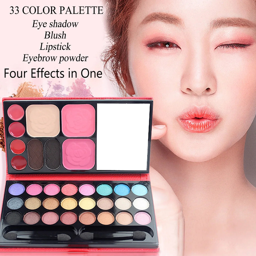 Eyebrow Set Lip Blush Jelly Makeup Eyeshadow Palette Kit 24 Colors Powder Facial