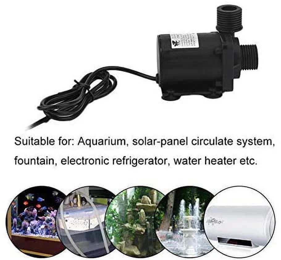 Dc 24V Brushless Water Pump 1/2'' Male Thread Centrifugal Submersible Pump 800L/H 210Gph 4M/13Ft For Fountain Solar Panel Pond Aquarium Water Circulation System