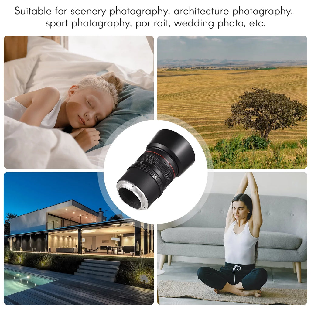 Lens A9, A6000, A6400, Telephoto Suitable Cameras Large A5100 A6300, A7 F1.8 Focus Manual with A6500, Series, 85mm for Aperture, Andoer Medium