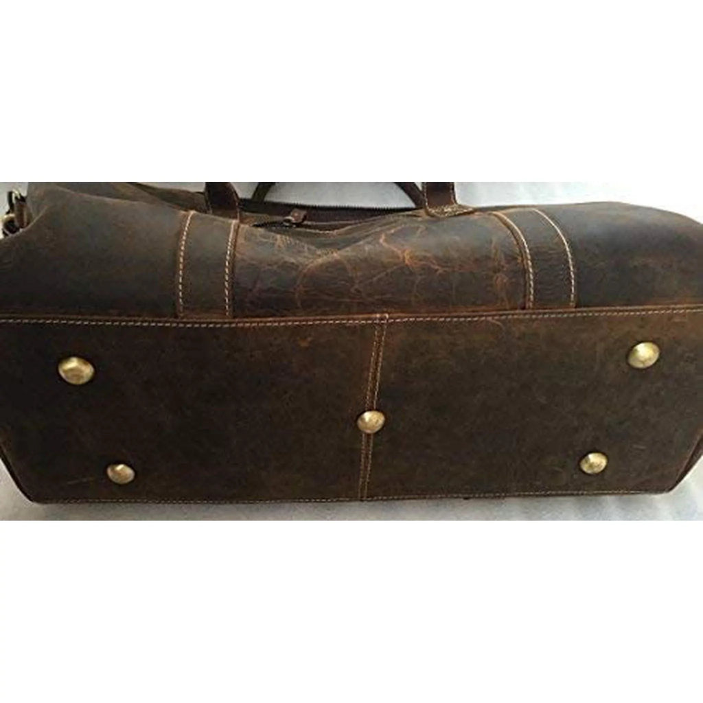 Fashion & Buffalo | Adjustable Leather Men's Co. 20" FR Spacious Duffle Stylish Bag Distressed Vintage | Strap Shoulder