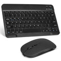 Rechargeable Bluetooth Keyboard And Mouse Combo Ultra Slim Full-Size Keyboard And Ergonomic Mouse For Zte Axon 30 Pro 5G And All Bluetooth Enabled Mac/Tablet/Ipad/Pc/Laptop - Onyx Black