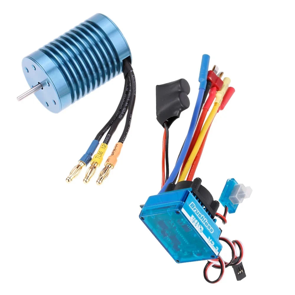 1/10 with Brushless Car Meterk Speed Controller）for RC 4P Motor 4370KV Brushless ESC（Electric Off-Road 3650 45A Sensorless