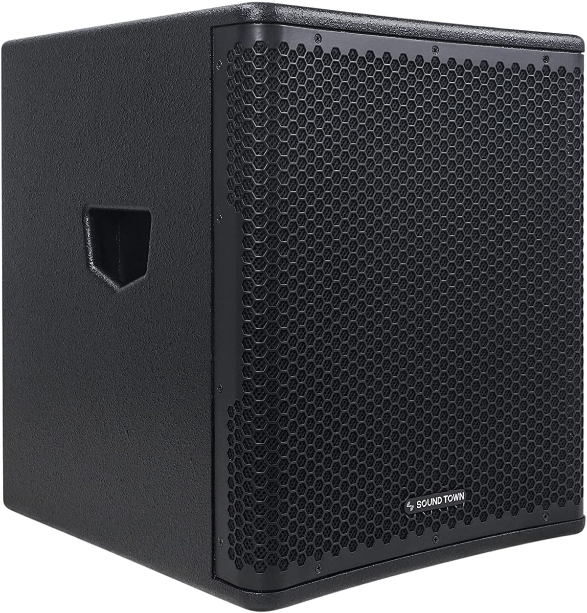 Black Class-D (OBERON-15SPW) Voice Magnet, PA/DJ 1400W 15" DSP Selectable oz Town 4" OBERON Coil, Sound Amplifier, 100 Subwoofer Birch Output Series LPF and Powered with Plywood, Modes,