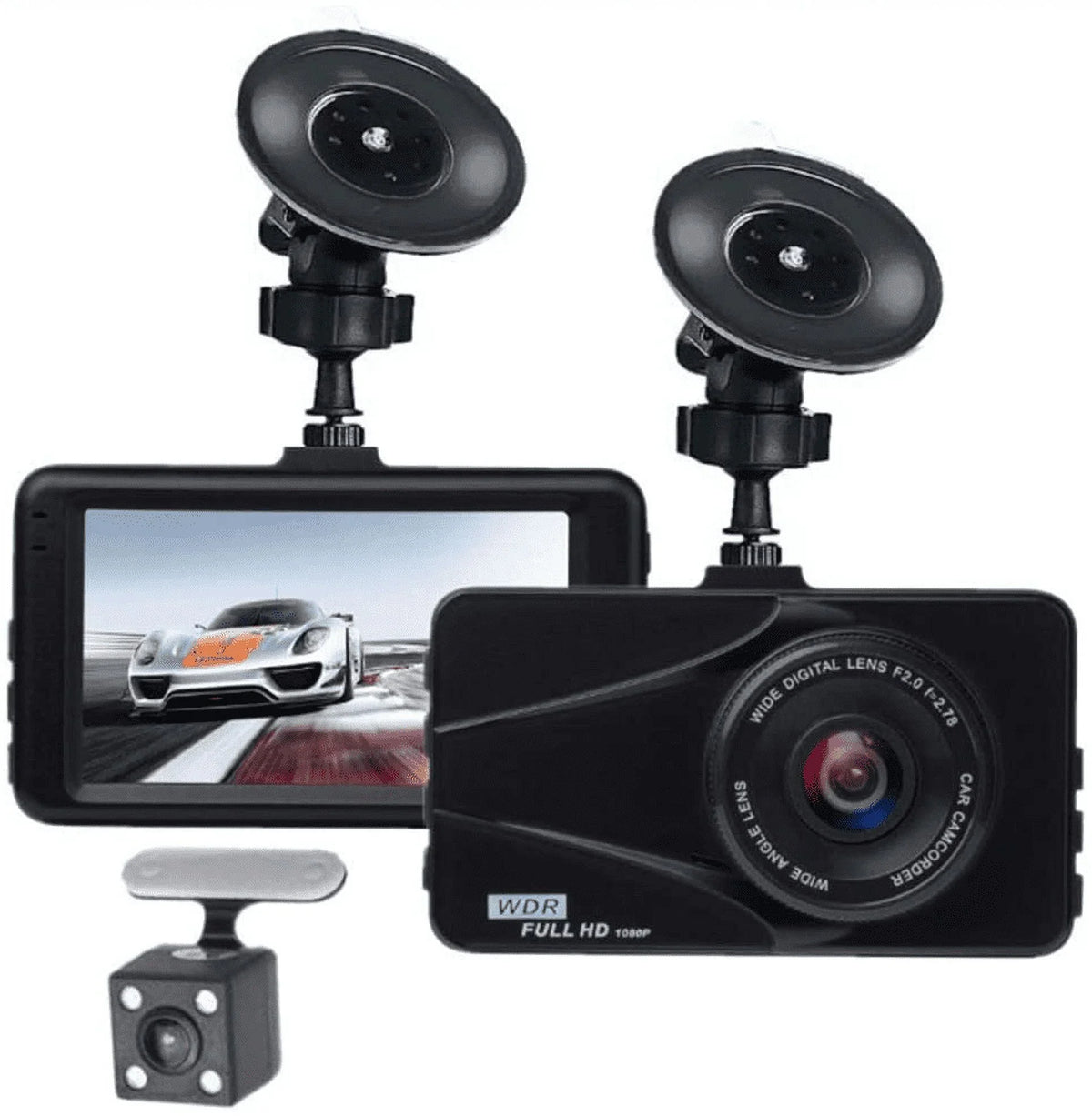 T670 Plus Dvr Dash Cam For Dodge Dual Travel Recorder Full Hd 3" Lcd Screen 170° Wide Angle, Wdr, G-Sensor, Loop Recording Motion Detection Excellent Video Images