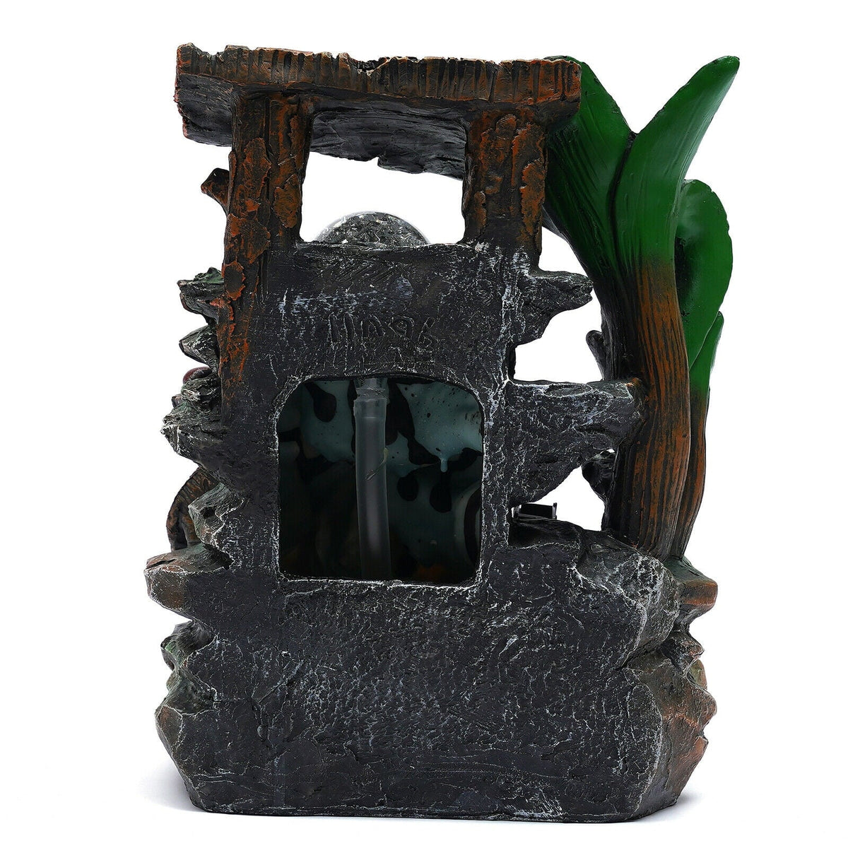 Tabletop Water Fountain With Led Rolling Ball Feng Shui Waterfall Fountain Home Indoor Water Fountain Led Lamp Tabletop Resin Rockery Fengshui Waterfall Decor