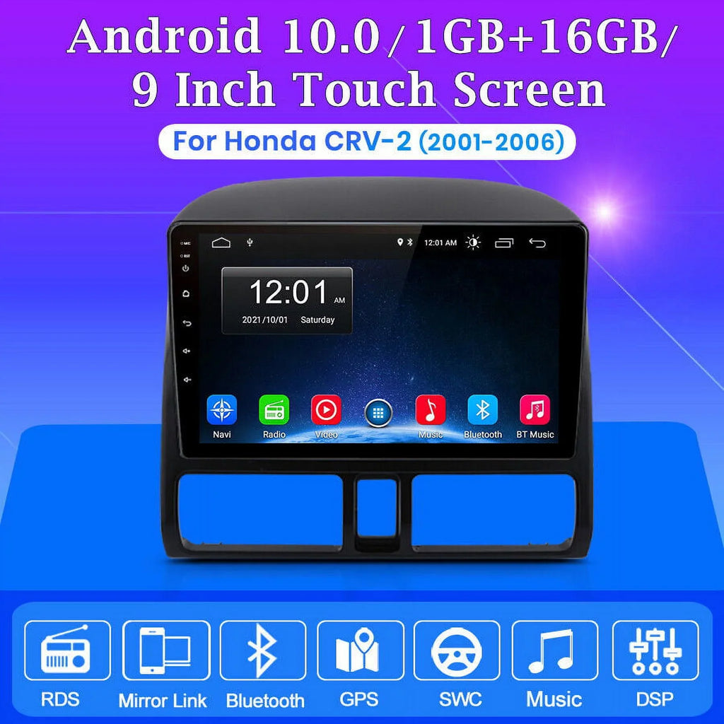 Navigator 2001 GPS WiFi for Screen 2003 CRV 2002 Radio 2004 Car Honda Touch Mirror Android 9 Inch 2005 FM 2006,1+32GB Bluetooth Link Auto with Carplay AWESAFE Radio Stereo