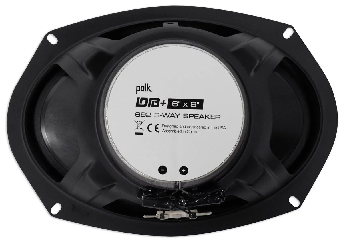 (2) Polk Audio Db692 6X9" 450 Watt Car Atv/Motorcycle/Boat Speakers + Rockmat