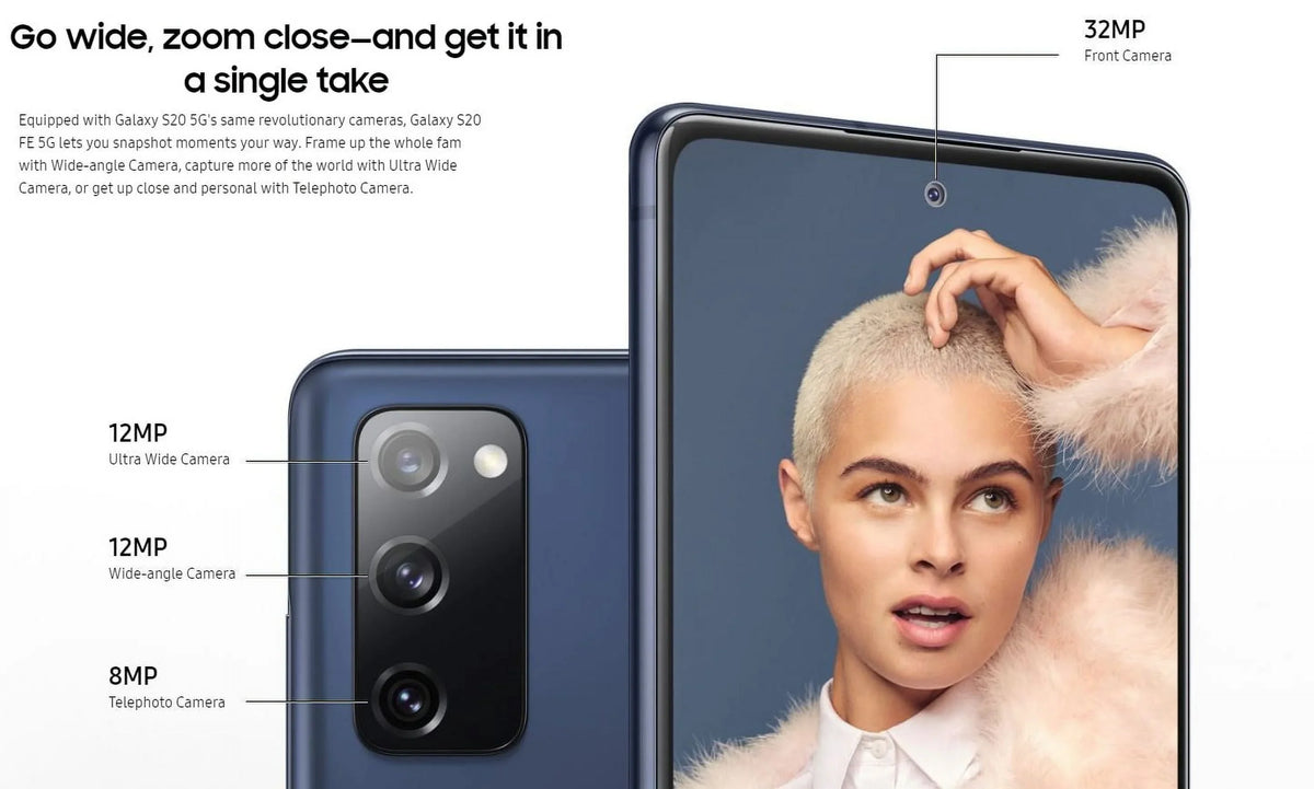 S20 / MP, x 12 GB Memory Galaxy pixels MP, 1080 FE front MP RAM microSD rear 3x 128 - Internal 6 - cloud GB 5G - - navy (120 OLED 8 5G 12 - smartphone Hz) display - 32 2400 - slot cameras 6.5" - MP - camera