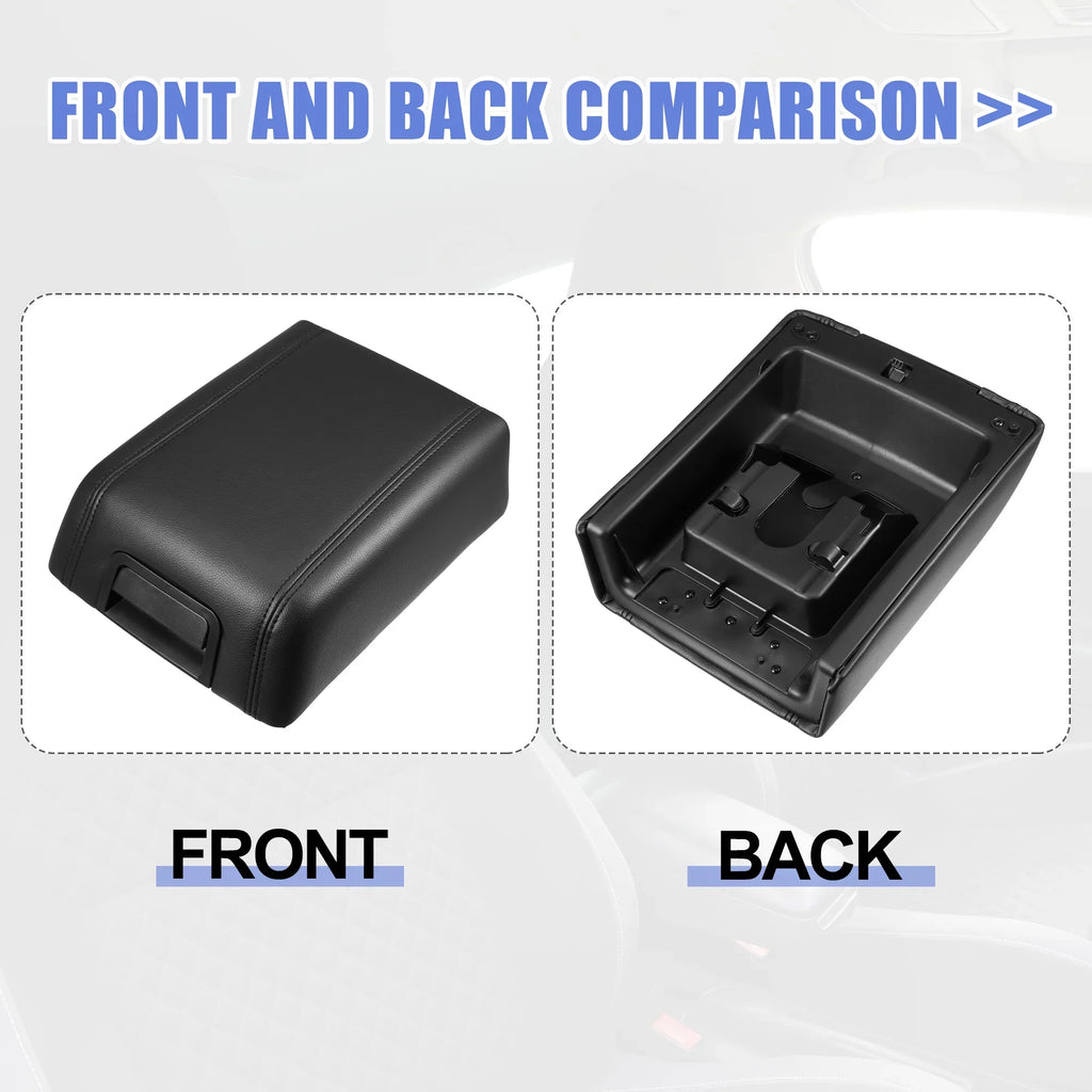 Lid Box Console Black F-150 2004-2008 Protector Cover Armrest Seat Center Car for Faux Leather