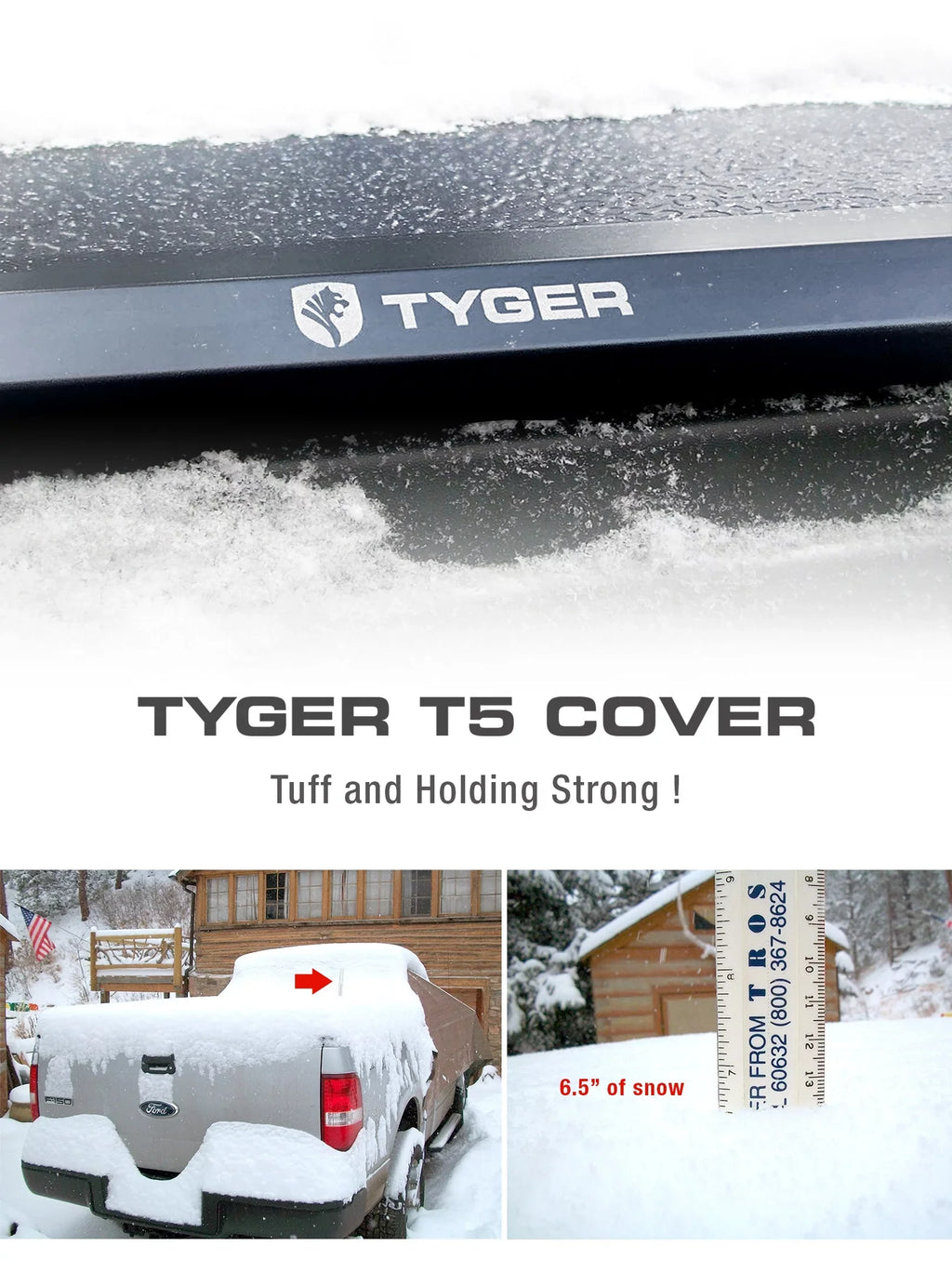 Truck 5.5' Alloy Cover Bed T5 with | Bed Hardtop 2014-2021 | Auto | Compatible Tyger TG-BC5T3432 Tonneau Aluminum Tundra