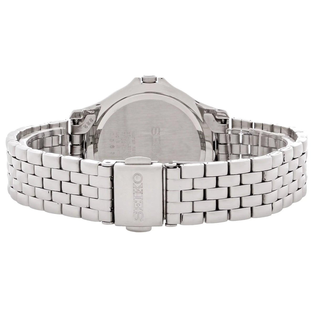 Seiko Women'S Sxdf89 Dress Pink Dial Steel Bracelet Swarovski Crystal Watch