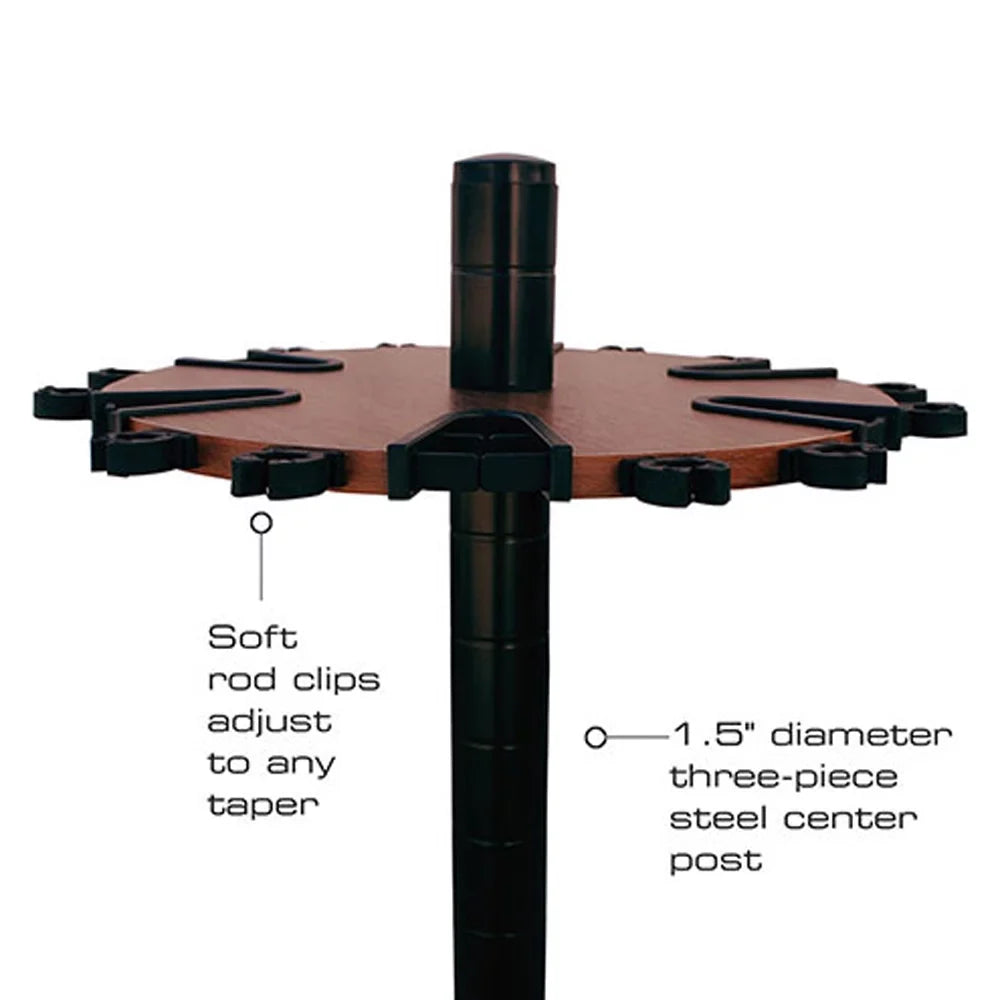 Rush Creek Creations 38-4056 Walnut 24 Fishing Rod Rack With Extension Post