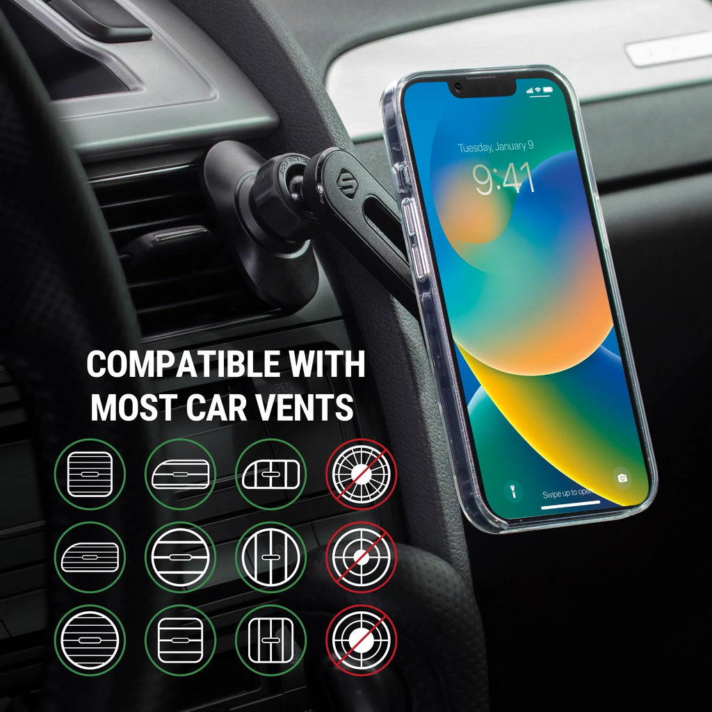 Dash/Windshield/Vent Scosche Magnetic iPhone w/ 4in1 Pro Comp 15/14/13 Mount MS MPMSODVM MagicMount