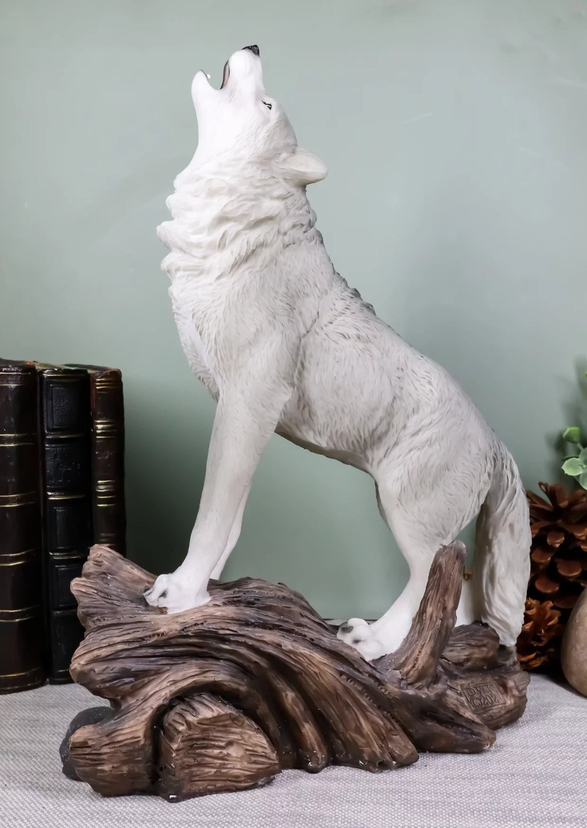 Howling Night Large Wolf Decor The Wolves Cries Spirit Gray Alpha 12"H Of Statue