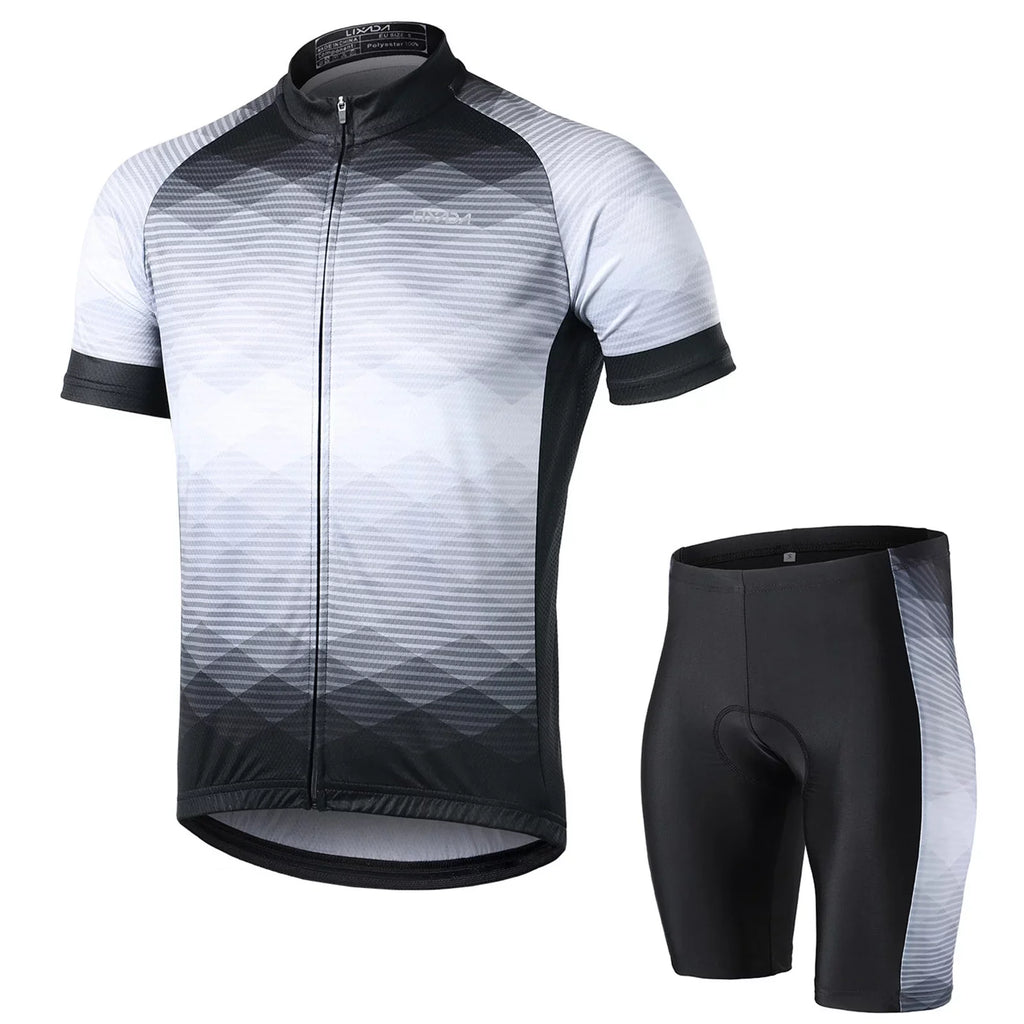 Sleeve Jersey Lixada Men Cycling Suit MTB and Breathable apparel Bike Bicycle Shirt Short Padded Shorts