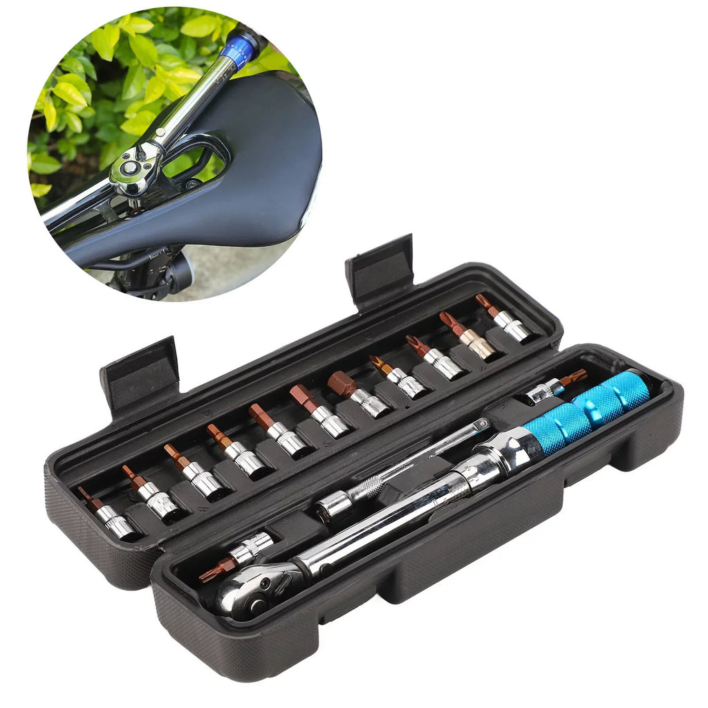 Buumin Lebycle Mountain Road Bike Torque Wrench Preset Ratchet Torque 2 To 24Nm S2 Hex Socket Tool Set
