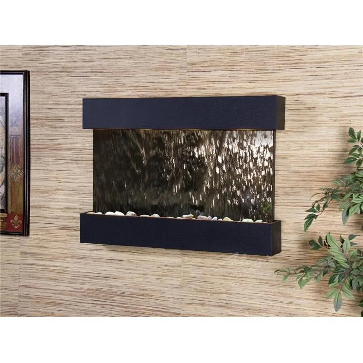 Wall Creek Adagio Mirror Black Silver Fountain Textured Reflection RCS1740