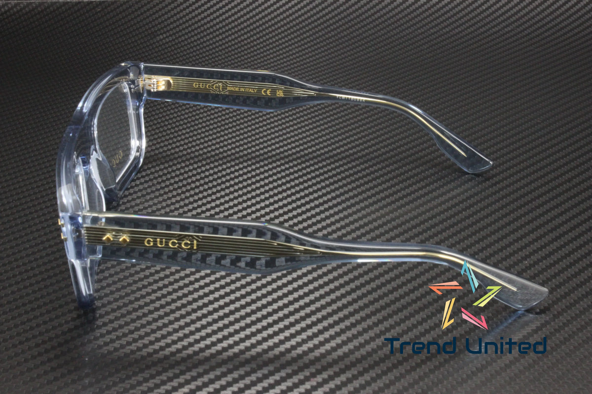 Rectangular 52mm Squared Blue Men's Light GG1085O 004 Lens Eyeglasses Demo