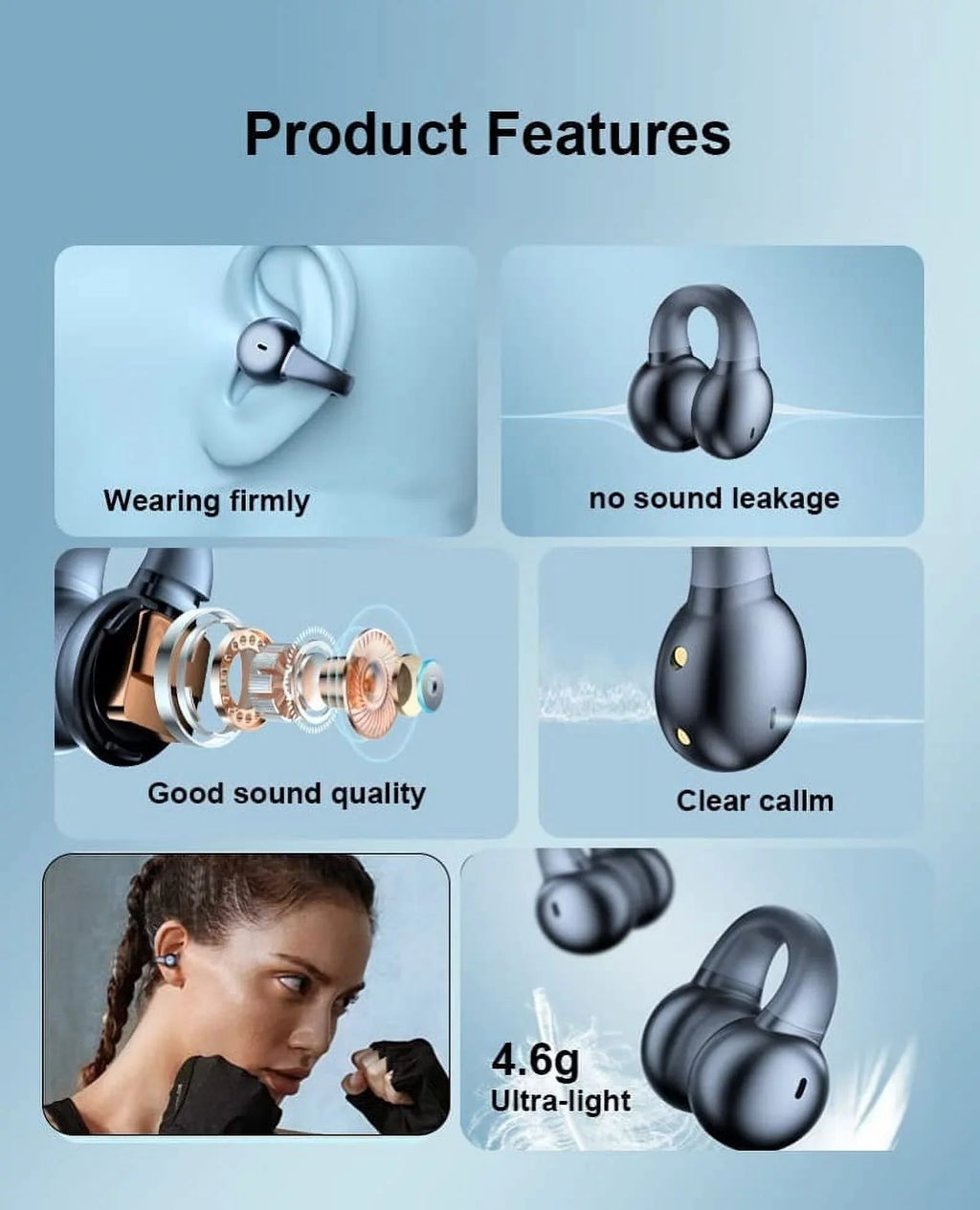 Conduction G (2023)/5G 5G Phone Headphones Motorola Earphones Bone Case Earbuds Charging Stylus Moto Stereo - Mic B4K Wireless Hands-free Ear-Clip TWS True Bluetooth for (2023) Power