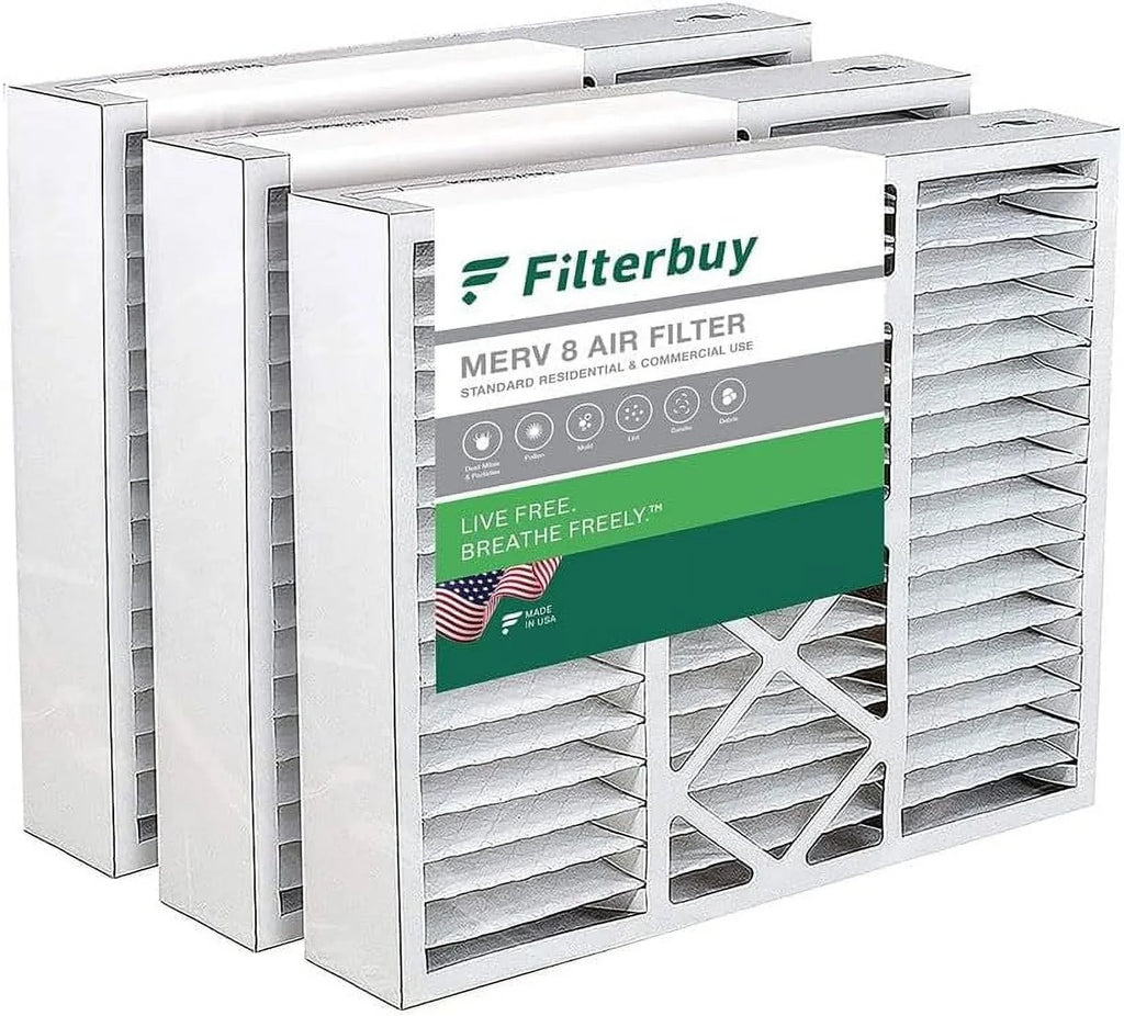 Pleated Filters (3-Pack) for HVAC MERV AC Air Furnace Amana Filterbuy 8 Goodman and 22x24x5