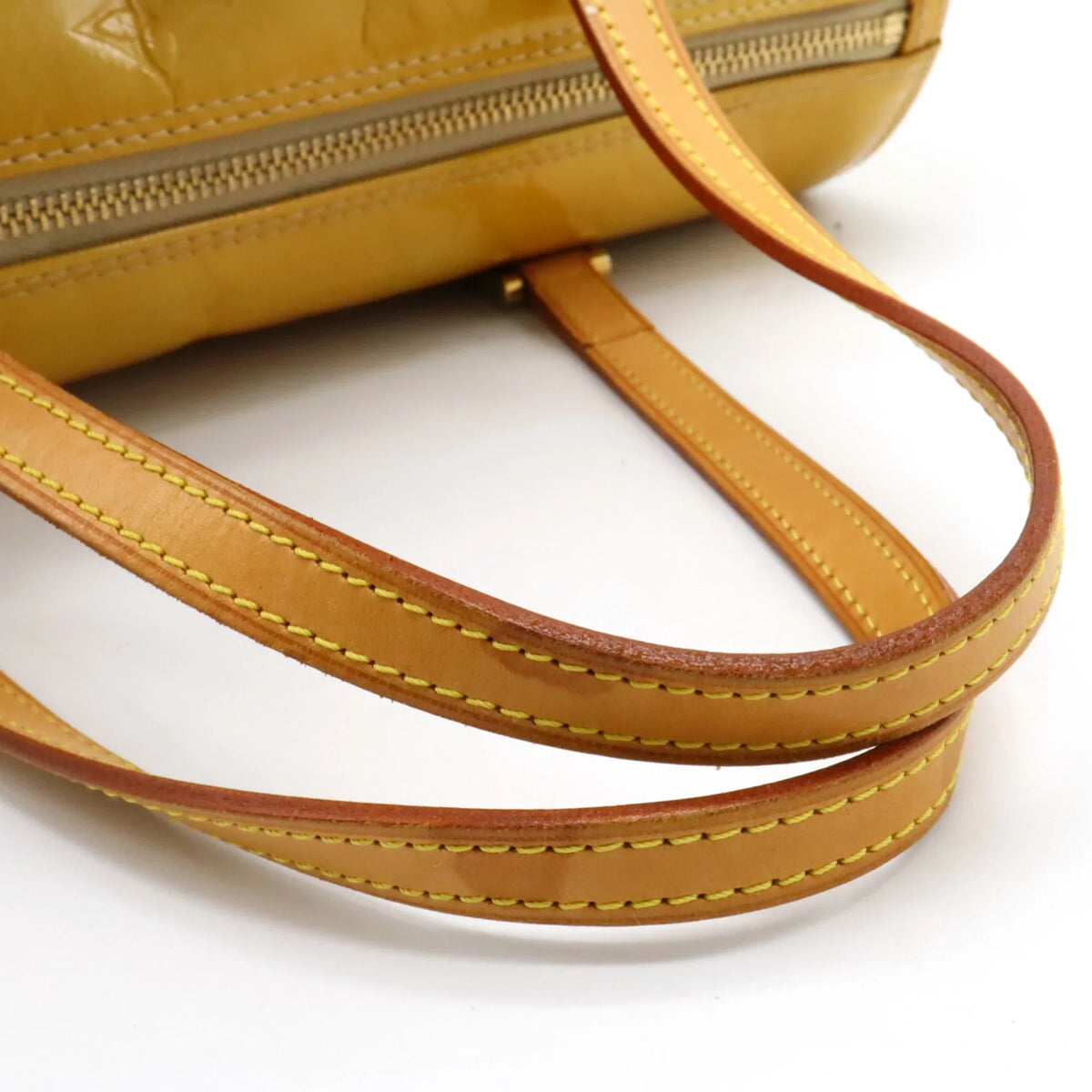Pre-Loved Louis Vuitton Monogram Vernis Bedford Handbag Enamel Leather Beige Yellow M91006 (Fair)