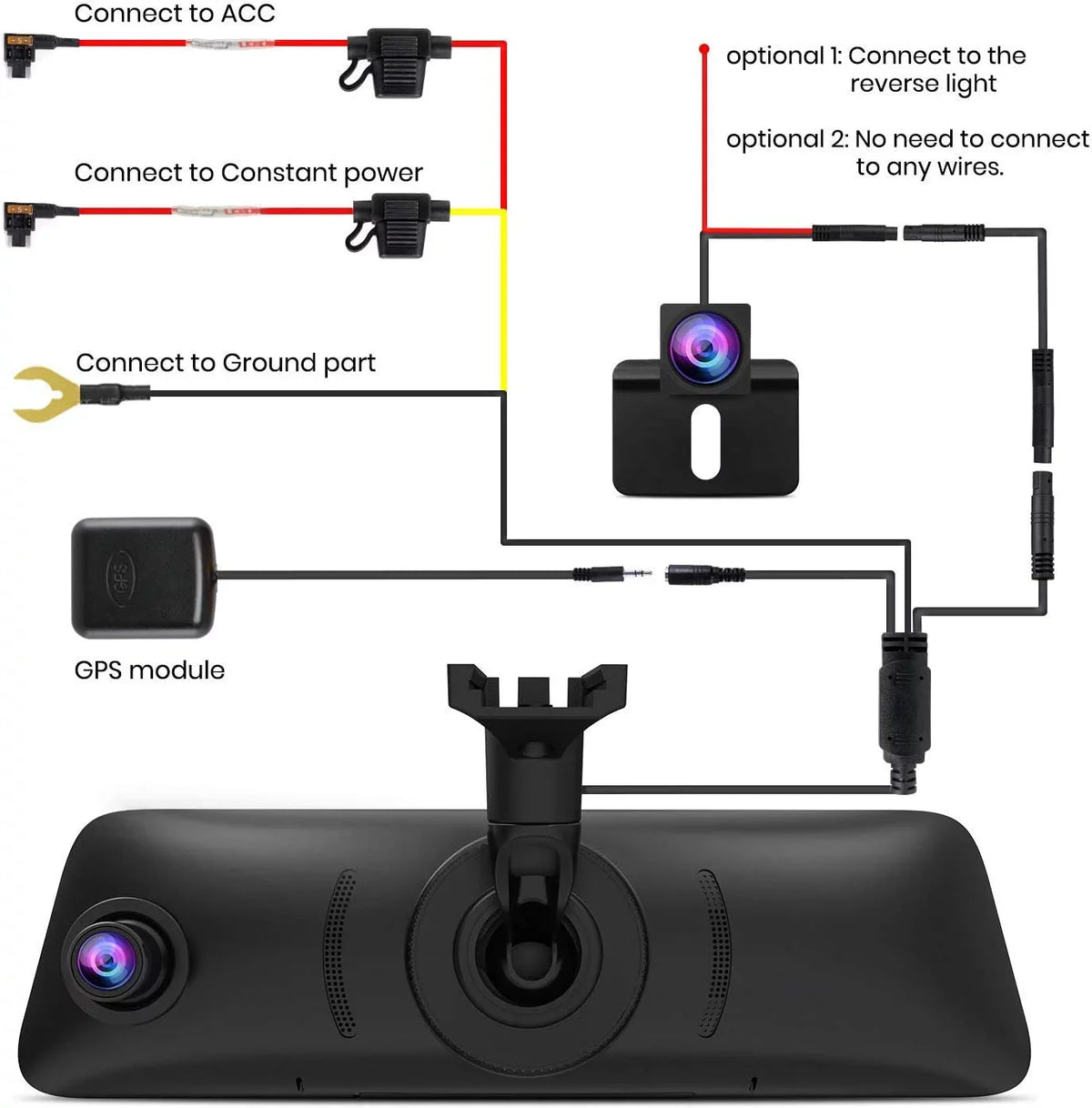 Camera(V5 Cam, Dash Look Night Mirror Screen Auto-Vox Monitor Touch Rear OEM Backup View Camera Car 1080P Dual PRO) Mirror Camera 9.35'' Vision Super