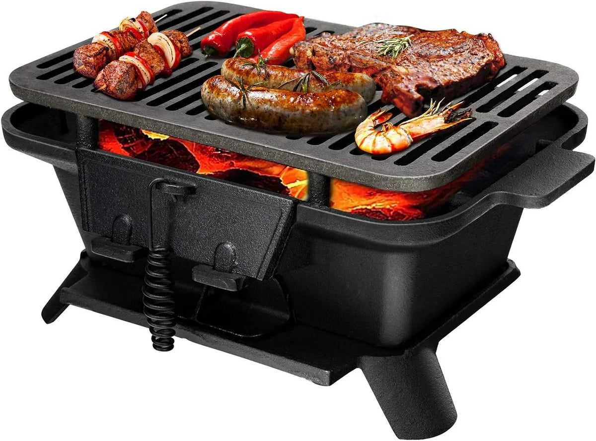 Door, for Gate, Fire Charcoal BBQ Camping Grill Backyard Iron Portable with Patio Net, Picnic Regulating Double-sided Grill Hibachi exterior Grill Air Grill, Cooking Grilling Perfect Cast