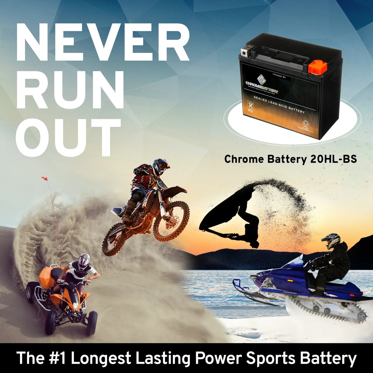 Ah, Ski Jet Kawasaki 550cc 12 CCA) Chrome Volt,18 YTX20HL-BS Battery 1983 310 Js550 (20HL-BS Battery for