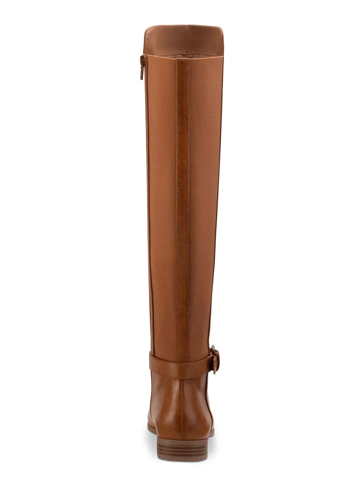 Heel Riding Toe Cushioned Media Womens M Boot Buckled Strap Block Tan Goring & COMPANY Round Brown Mixed design Zip-Up Kimmball 9