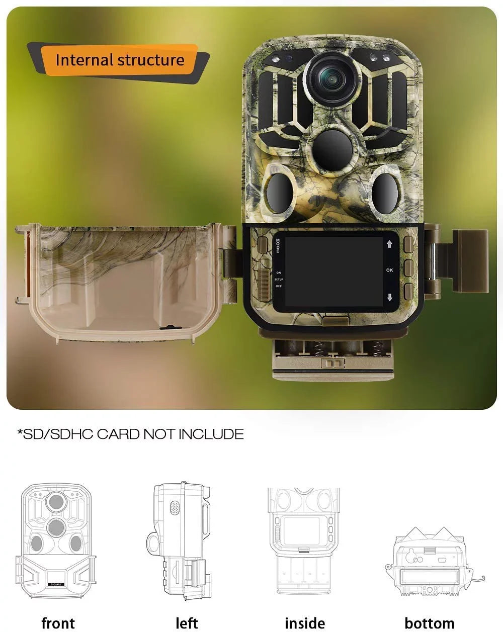 Vision Camera H80 with 20MP Bluetooth CAMPARK Waterproof Game WiFi Trail Hunting 1296P Camera Nigth