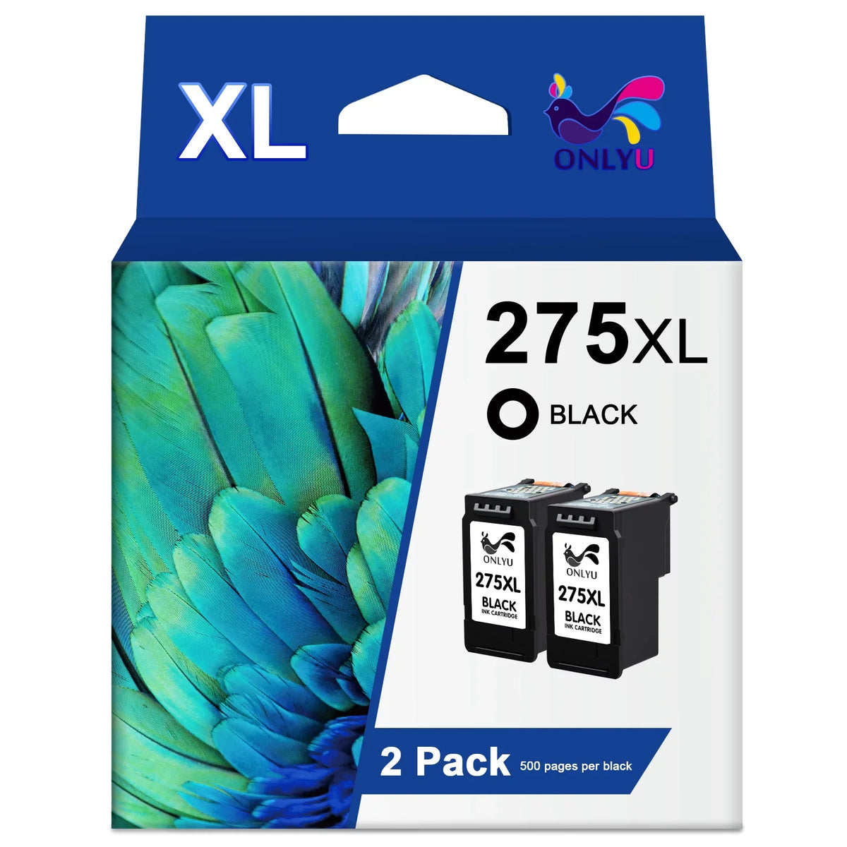 275Xl Black Ink Cartridge For Canon 275 Pg-275 Xl Black Pg275 Xl Pg275Xl High Yield Ink For Canon Printer Pixma Ts3522 Tr4720 Ts3520 Ts3500 Tr4700 Ts3500 Series(2 Pack)