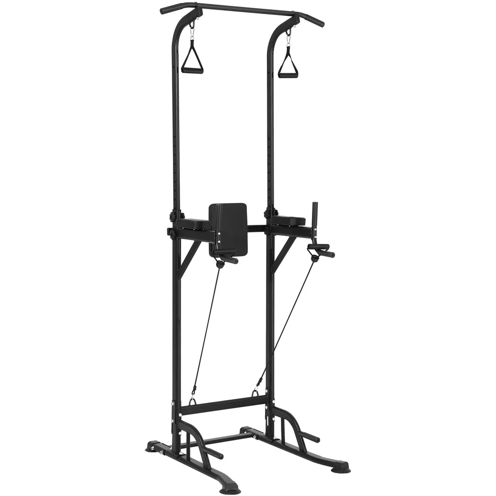 Frame Steel Station, Home Pull w/ Workout Strength Height SKYSHALO Training Dip Elbow Equipment Backrest Power Power Up Stand Pad, Duty Fitness Heavy for Tower Rack Bar Adjustable Carbon