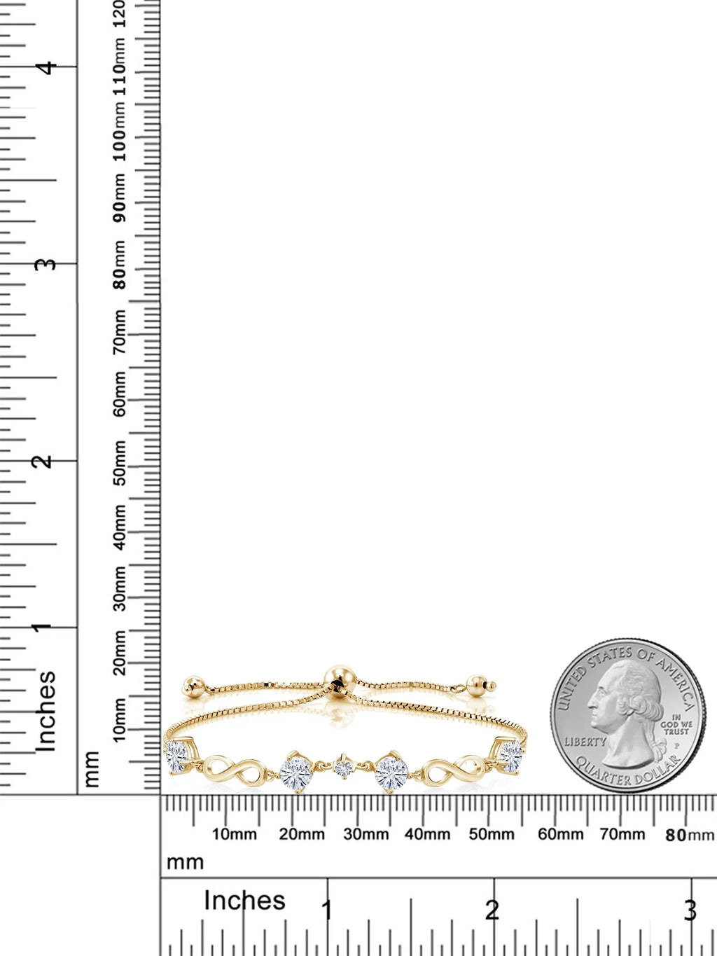For Cttw) Yellow Created Sapphire 18K White Plated Gem Gold with King Women Moissanite Stone (2.05 Silver Set Bracelet
